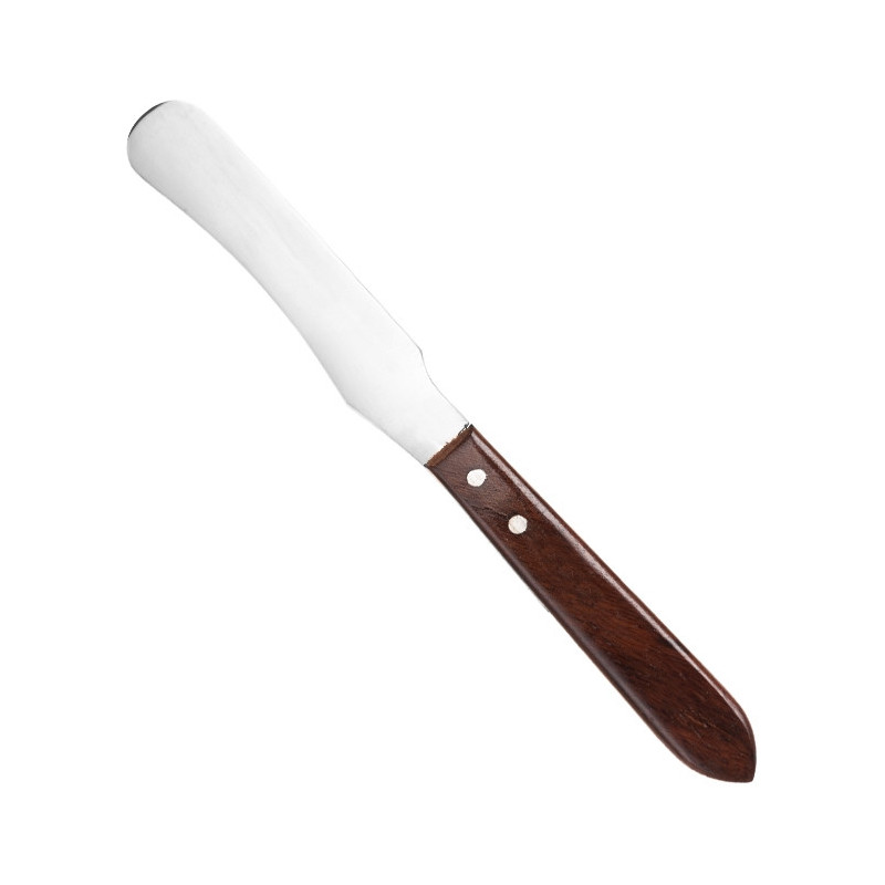 Depilatory spatula metal with wooden handle, 22cm