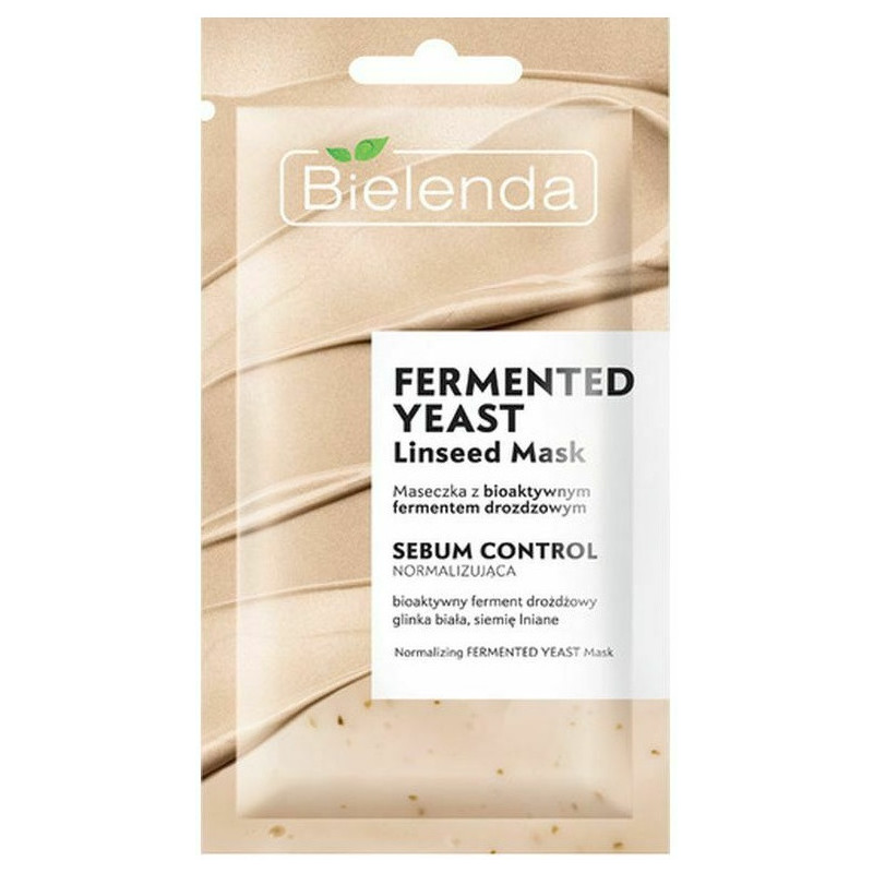 BIELENDA, FERMENTED YEAST Luffa Mask с биоактивным ферментом для лица, льняное семя, нормализующая 8g