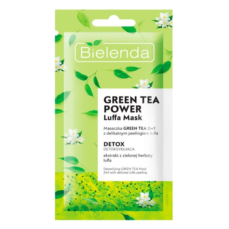 BIELENDA, GREEN TEA Luffa Mask-scrub with green tea for face 2in1, detoxifying 8g