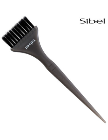 Hair dye brush, with double soft bristles