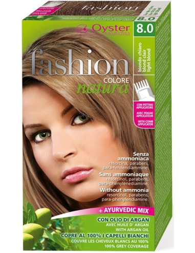 FASHION NATURA hair color 8.0, light blond 50ml+50ml+15ml