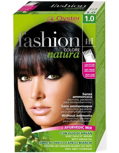 FASHION NATURA hair color 1.0, dark brown 50ml+50ml+15ml