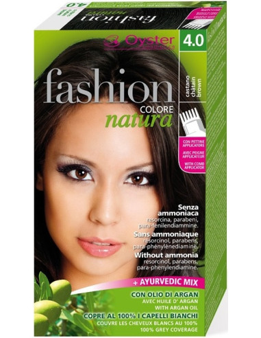 FASHION NATURA hair color 4.0, brown 50ml+50ml+15ml