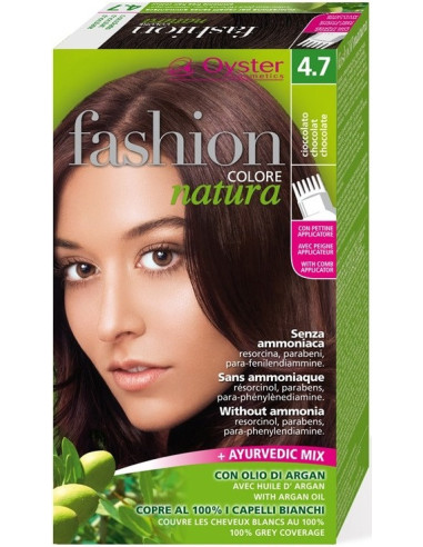 FASHION NATURA hair dye 4.7, chocolate 50ml+50ml+15ml