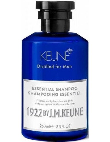 KEUNE 1922 Essential Shampoo - maigs šampūns matiem un ķermenim, ikdienas lietošanai 250ml