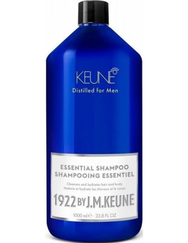 KEUNE 1922 Essential Shampoo - maigs šampūns matiem un ķermenim, ikdienas lietošanai 1000ml