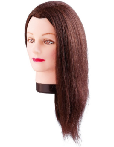 Mannequin head EMMA, 100% natural hair, 40 cm