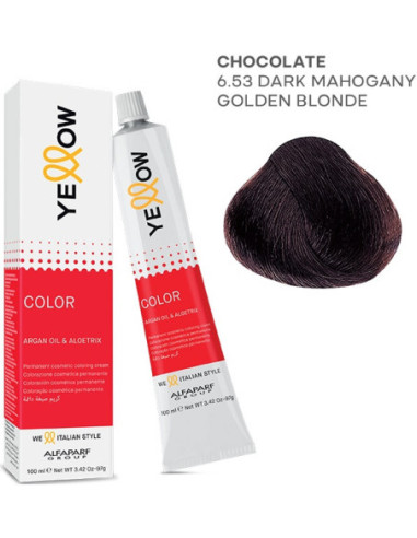 YELLOW COLOR перманентная крем-краска для волос Nr.6.53 100мл