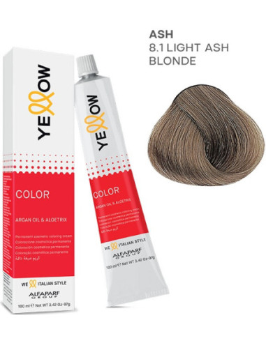 YELLOW COLOR перманентная крем-краска для волос Nr.8.1 100мл
