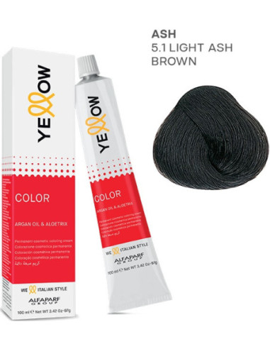 YELLOW COLOR перманентная крем-краска для волос Nr.5.1 100мл