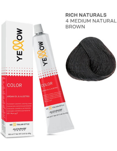 YELLOW COLOR перманентная крем-краска для волос Nr.4 100мл
