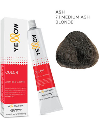 YELLOW COLOR перманентная крем-краска для волос Nr.7.1 100мл
