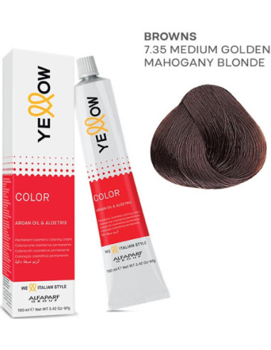 YELLOW COLOR перманентная крем-краска для волос Nr.7.35 100мл