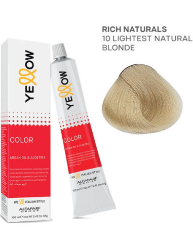 YELLOW COLOR permanent cosmetic coloring cream Nr.10 100ml
