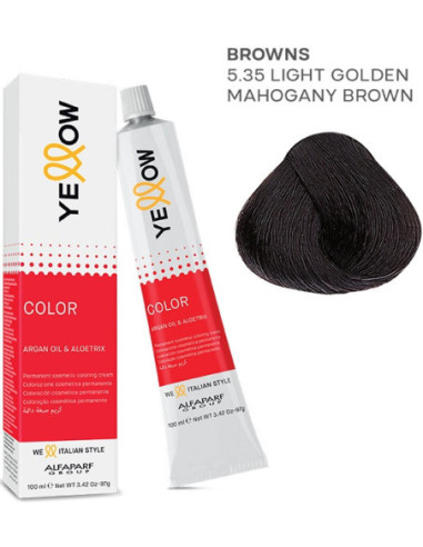 YELLOW COLOR permanent cosmetic coloring cream Nr.5.35 100ml
