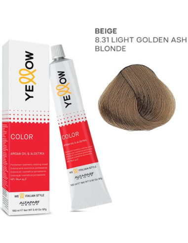 YELLOW COLOR permanent cosmetic coloring cream Nr.8.31 100ml