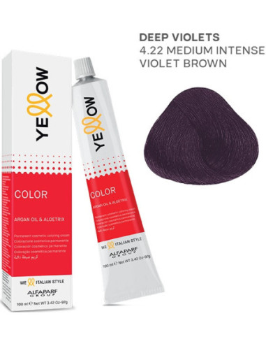 YELLOW COLOR перманентная крем-краска для волос оттенок из коллекции FASHION SHADES Nr.4.22 100мл