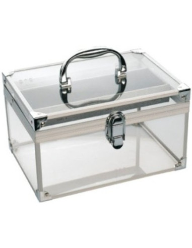 Hairdressing and cosmetic case Sibel - transparent 16x18x26cm