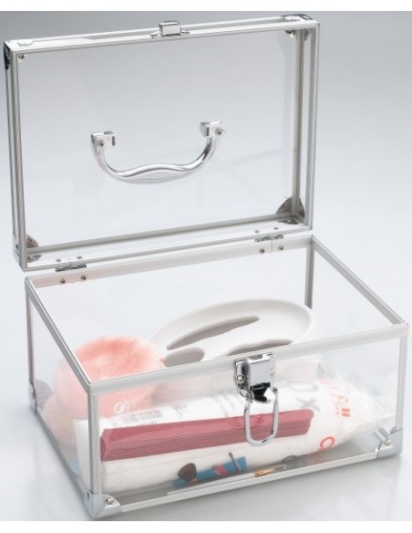 Hairdressing and cosmetic case Sibel - transparent 16x18x26cm