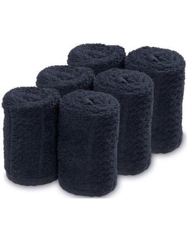 Cotton towel 20 x 70 cm, Barburys 6 pcs - black