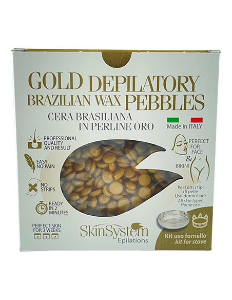 Skinsystem Brazilian Cietais vasks Gold (uzsildāms krāsnī), epilācijas komplekts