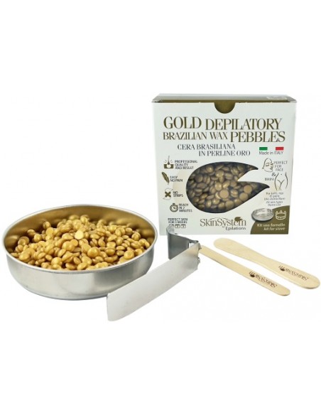 Skinsystem Brazilian Cietais vasks Gold (uzsildāms krāsnī), epilācijas komplekts