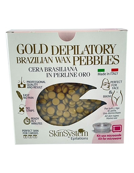 Skinsystem Brazilian Cietais vasks pērlēs Gold (mikroviļņu krāsns), epilācijas komplekts