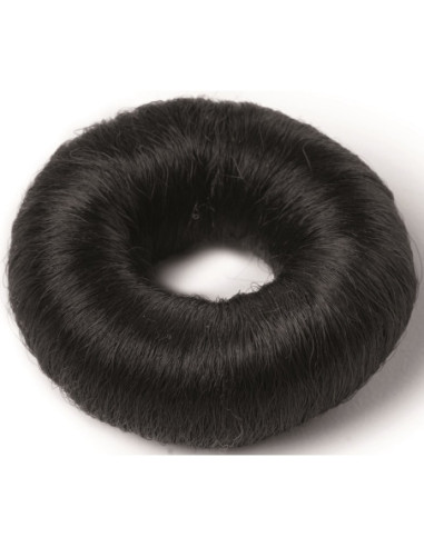 Synthetic hair bun, Black, ø73mm