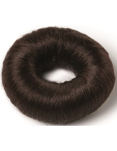 Synthetic hair bun, Brown, ø80mm