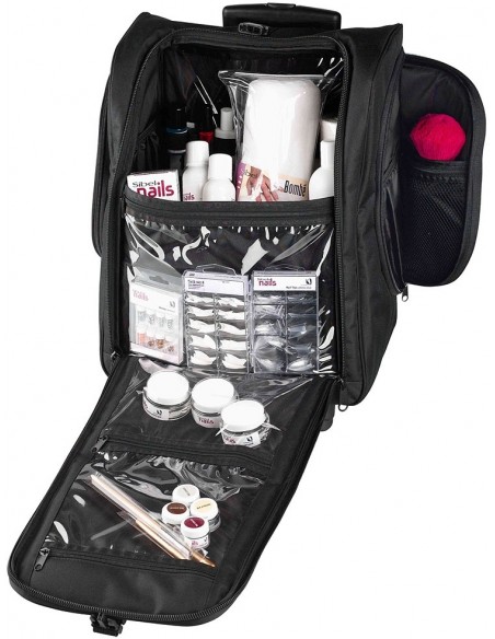 Soma ar riteņiem ''COSMETIC TROLLEY'' meistaram, melna