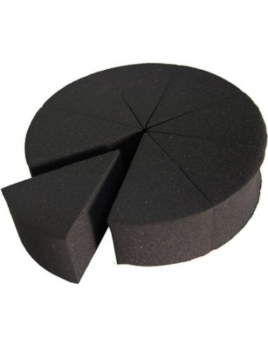 BLACK PRE-CUT SPONGE – Губка для макияжа черная треугольная 8шт, D: 85мм