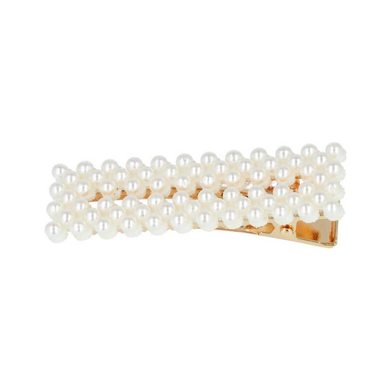 Double gold clips with pearls 2pcs