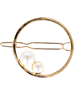 Gold hoop clip with pearls...