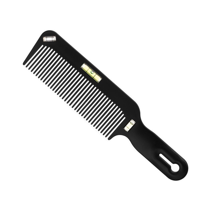 Comb with spirit level for hair cutting