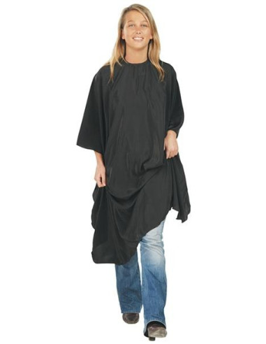 Hair cloak, polyester, press studs, 126 x 106cm, black