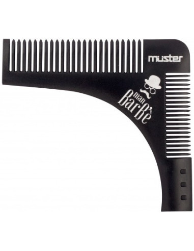 Comb BarBie for beard and mustache, triangular, color black