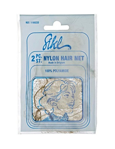 Hair net, elastic, set (12 sachets x 2 pcs), nylon, brown