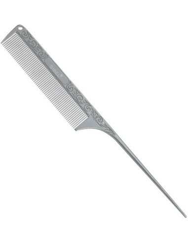 Расческа с ручкой, очень прочная, алюминиевая, антистатическая 21см