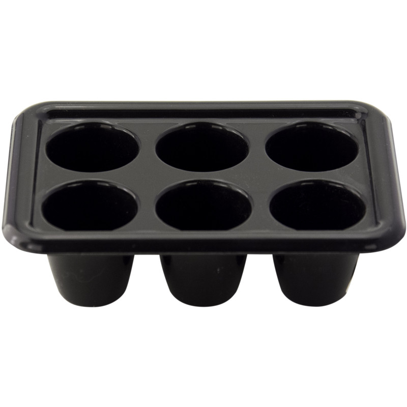Bath for removing artificial nails, black, 6 compartments, 1 pc