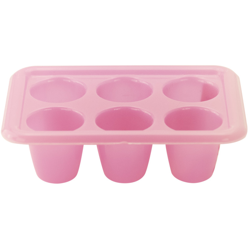 Bath for removing artificial nails, pink, 6 compartments, 1 pc