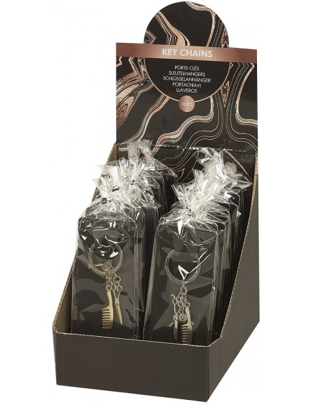 Key ring with hairdresser's symbols