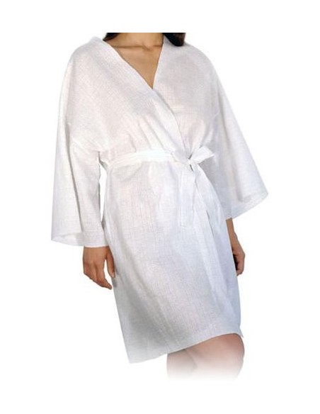 Kimono, non-woven material, white, disposable, 10 pcs.