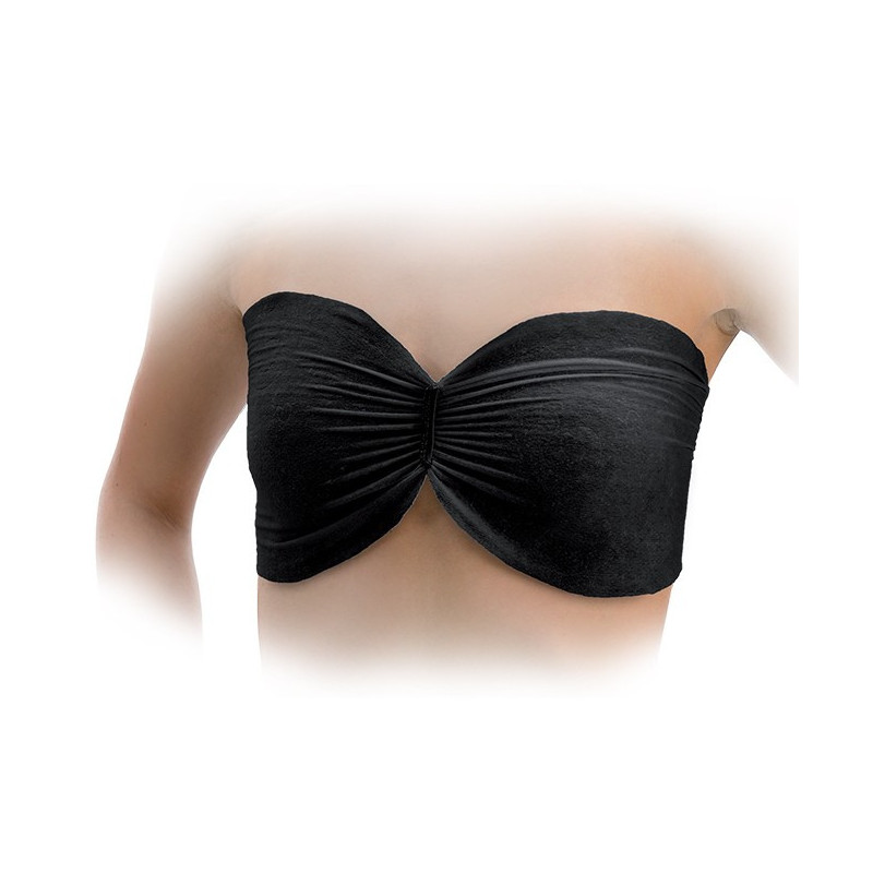 Bra from non-woven material, Black, disposable, 1pcs.