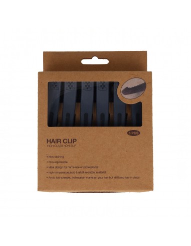 Hair clips, non-slip, gray, 6pcs.