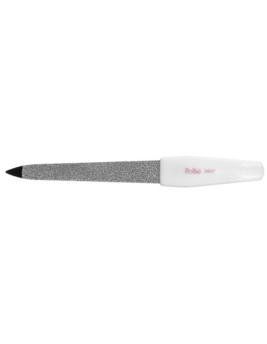 Пилочка для ногтей Sapphire, металлическая, 10см, белая пластиковая ручка, 1 шт.