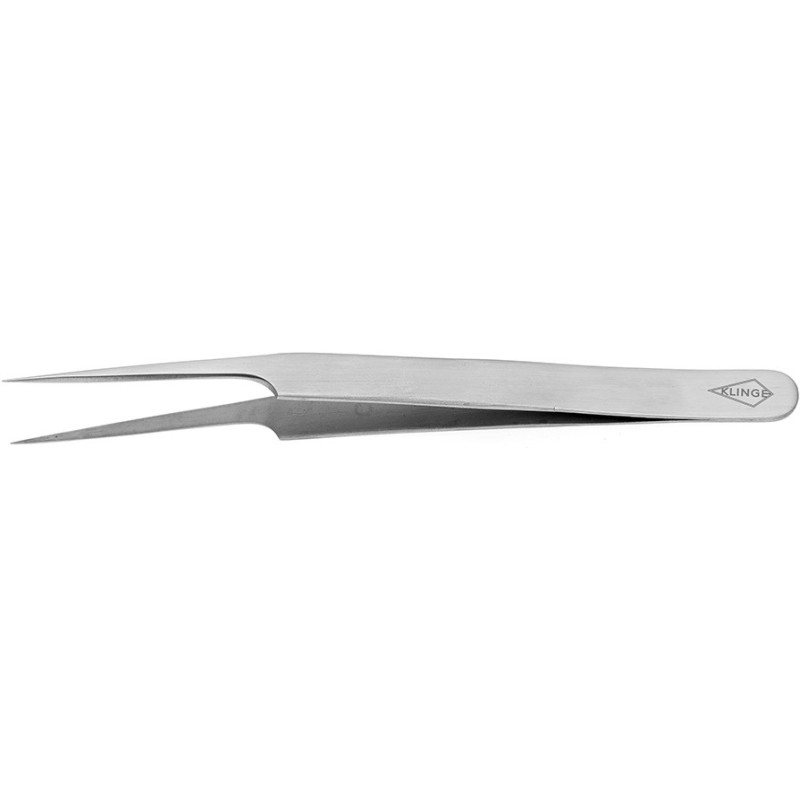 INOX Pointed tweezers, curved, stainless steel, 13cm