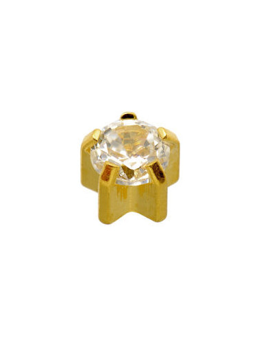 24ct Z Zirconia Cube, earrings in claw set, pair
