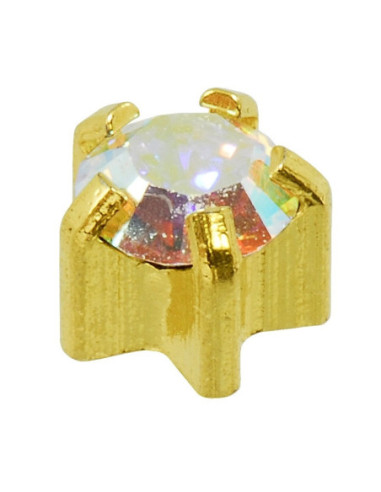 24ct Z Rock Crystal, earrings in claw set, pair