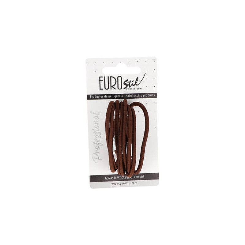 Rubber for hair, elastic, brown, 8pcs
