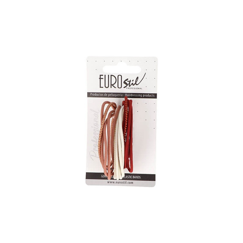 Rubber for hair, fine, sand-colored, 15pcs